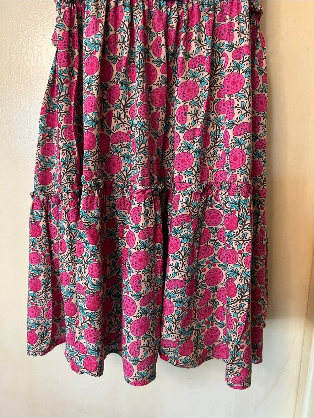 NATURAL LIFE “Patti” Pink Floral Tiered Mini Dress size M - Picture 4 of 12